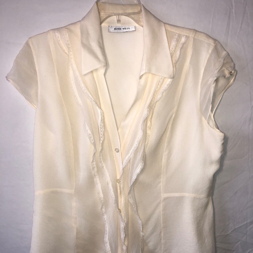 Nine West Button Up Laced Blouse